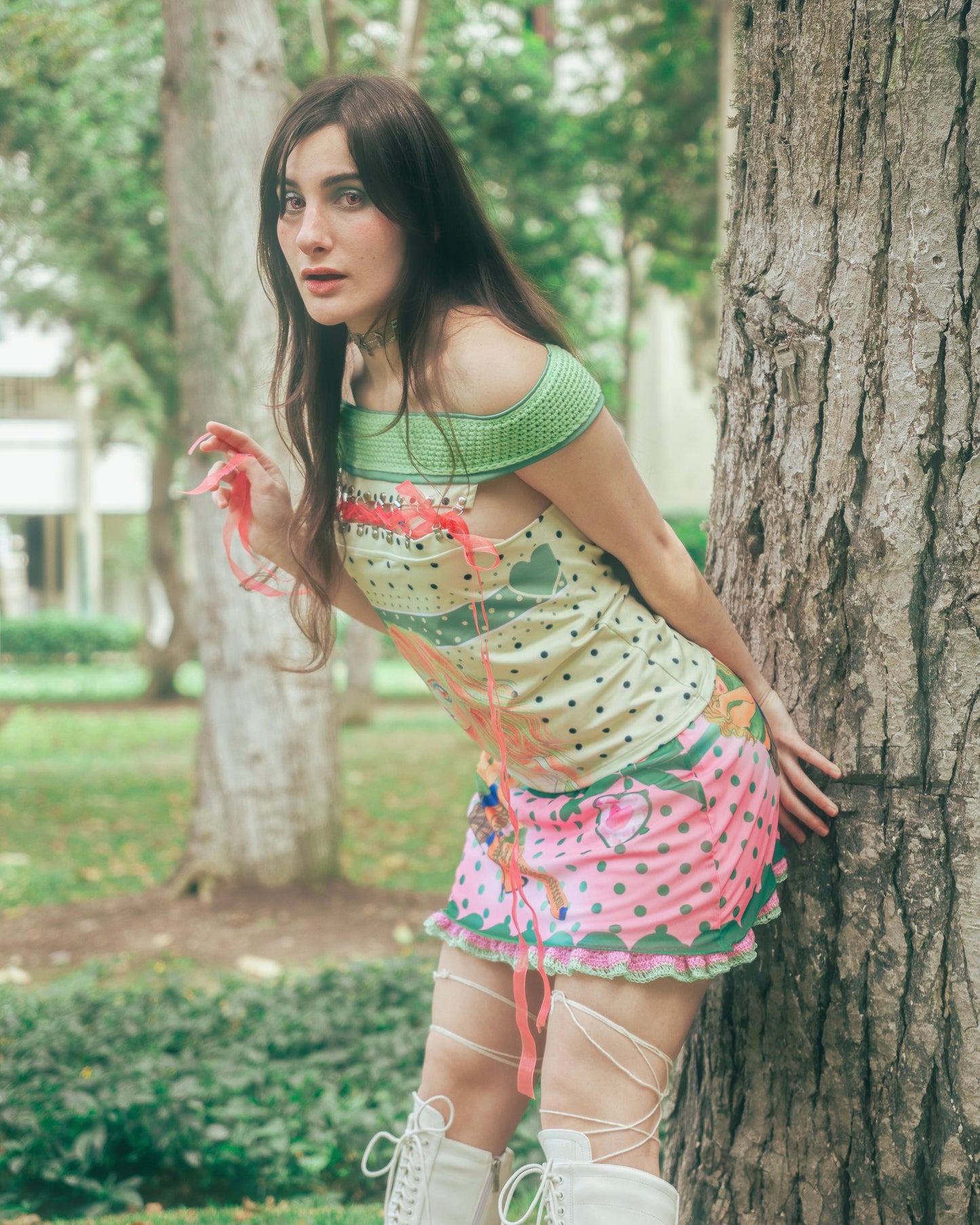 Peach Girl Laced Top