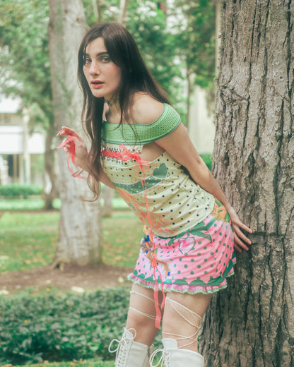 Peach Girl Laced Top